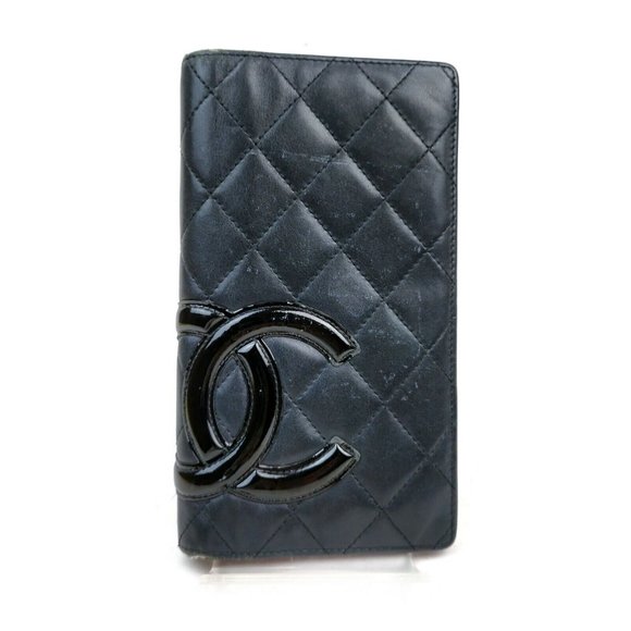 Auth Chanel Matelasse Long Wallet Lamb #15756C10 - Picture 1 of 9